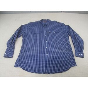 Acorn‎ Shirt Mens 2XL XXL Blue Long Sleeve Button Down Casual Bob Goldfeder